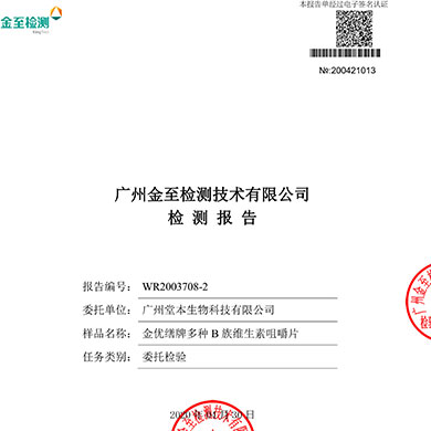 金优缮牌多种B族维生素咀嚼片检测报告-2